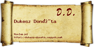 Dukesz Donáta névjegykártya